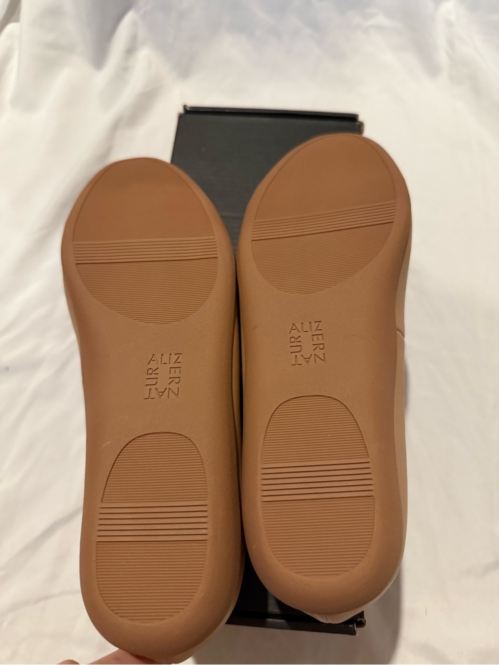 Naturalizer Two-Tone Nude and Black Cap-Toe Ballet Flats - Picture 6 of 7